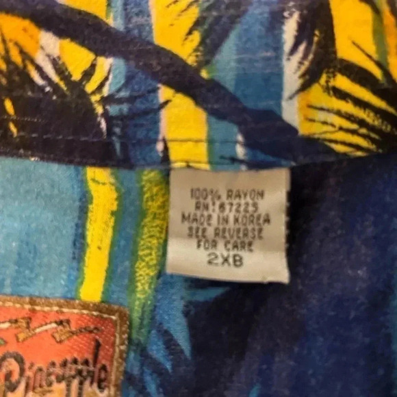 VTG 1990’s PINEAPPLE CONNECTION Hawaiian Beach Palm Trees Shirt Sz 2XB EUC - Picture 7 of 10